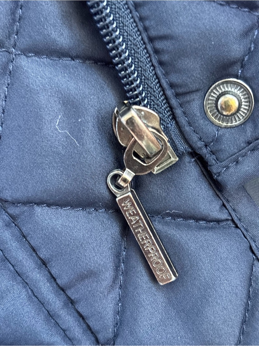 Weatherproof Navy Diamond Quilted Walker Barn Jacket Utility Puffer Coat Large - Picture 12 of 15